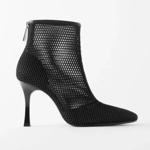 Zara Black Mesh Stiletto Heels